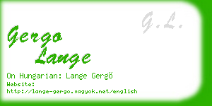 gergo lange business card